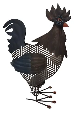 Metal Chicken Battery Lit Kitchen Garden Table Country Farm Decor Art Sculpture • $21.50