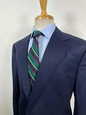 MYSTERY BESPOKE Savile Row BLUE BLAZER 44 Royal Crown Buttons • $11.20