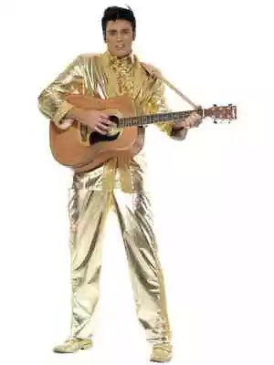 Elvis Presley Licensed Iconic Gold Rock'n' Roll Tux Suit Costume Men Adult Large • $90.67