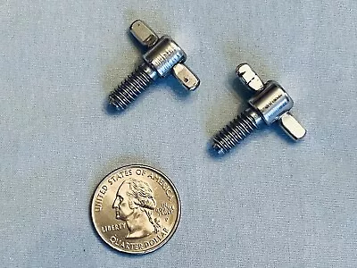 2 Vintage Chrome Wing Screws 1/4-20 X 1/2  USA Drum Parts Good Condition DP0439 • $15.97