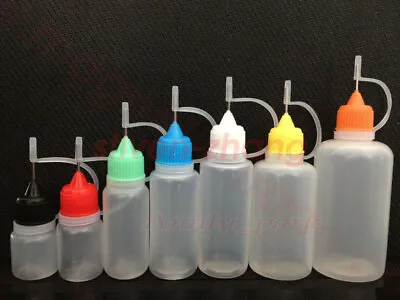 5-50ml 100pcs Empty Plastic Squeezable Liquid Dropper Bottles Needle Tip • $20.75