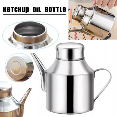 Olive Oil Pourer Vinegar Dispenser Cooking Oil Jar Can Bottle Stainless Steel • £6.23