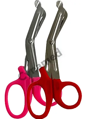 2 Paramedic Utility Bandage Trauma Emt Ems Shears Scissors 5.5 Inch-orange Red • $5.51