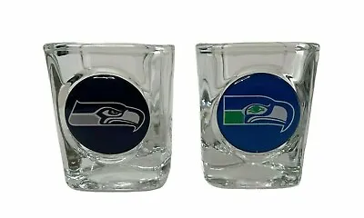 $24.88 • Buy Seattle Seahawks Collectible Shot Glasses Set Of 2 NFL Square Glass Design NEW