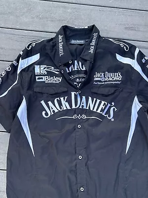 Men’s Black Button Up Shirt Size L Jack Daniels Racing Team In New Condition • $39.99