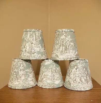 Chandelier Mini Lamp Shades:  Set Of 5:  Waverly Toile  Rustic Life / Willow  • $42