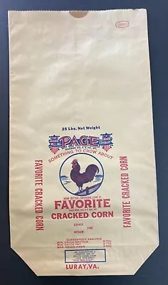 Vintage Page Milling Co Luray Va Favorite Cracked Corn Flour Bag • $8.99