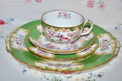 Beautiful Antique Minton Tea Set Fine China Cockatrice 4863 Trio Cup Cake Plate • $155.53