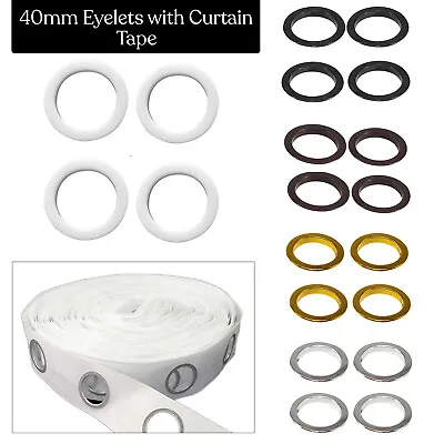 £7.49 • Buy 40mm Eyelet Curtain Tape Curtains Liner Accessories Sewing Header Rings Blinds