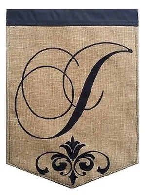 Magnolia Lane Monogram “J” Garden Flag-Burlap Double Sided Appliquéd-13”X18” • $9.95