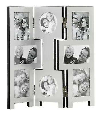 8 Picture Copper Silver Folding Photo Picture Frame Multi Collage Aperture Gifts • £15.99