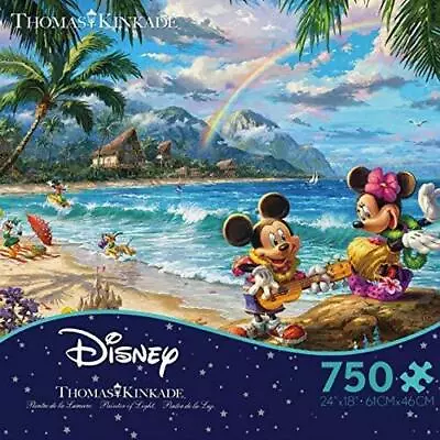 Thomas Kinkade Disney 750pc Puzzle - Mickey And Minnie In Hawaii • $28