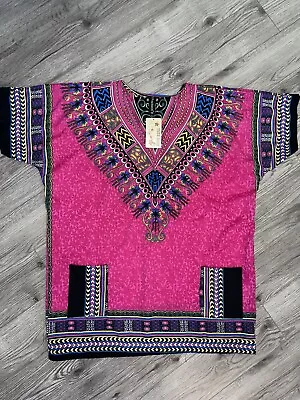 True Rock Women's African Print Dashiki / V-neck Top NWT • £24.09