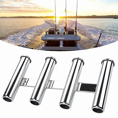 Boat Marine Stainless Steel Fishing Rod Holder 4 Link Tubes Rack Marine Yacht • $38.94