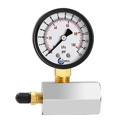 Gas Test Pressure Gauge 15 Pound 15 PSI / 100 KPa 3/4” FNPT Connection Assembly • $10.95