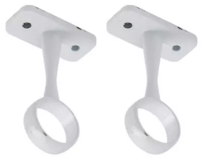 WARDROBE RAIL CENTRE SUPPORTS Brackets 19mm White Finish X2 TWINPACK • £3.09