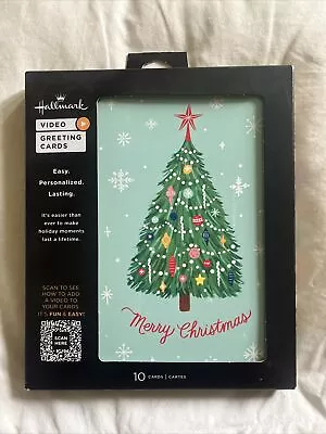 New Hallmark Pack Of 10 Personalized Video Cards Christmas Tree Merry Christmas • $8