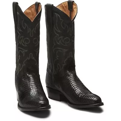 Tony Lama Men's Nacogdoches Black Lizard 13  Round Toe Boots (TL5150) • $325