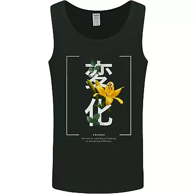 Japanese Flowers Quote Japan Change Mens Vest Tank Top • £10.49