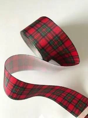 Tartan Grosgrain Ribbon.  Choice Of Five Colours. 38mm • £1.85