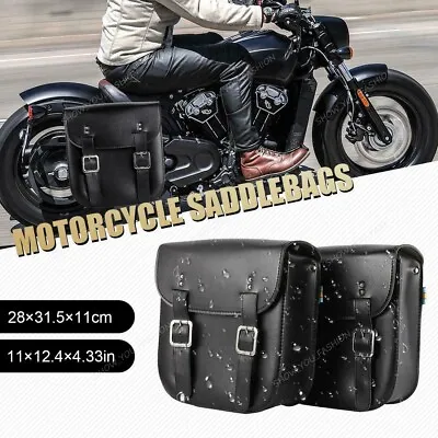 Black Side Saddlebags Bags For Yamaha V-Star Vstar 950 1100 1300 Classic Stryker • $61.56