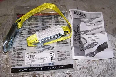 New Miller 3' Web Lanyard W/2 Locking 1  Snaps Model 213wls/3ftyl • $22.49