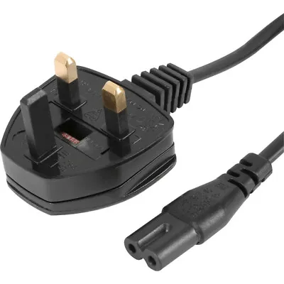 5m Metre Figure Of 8 Mains Cable / Power UK Lead Plug Cord IEC C7 Fig Laptop • £7.92