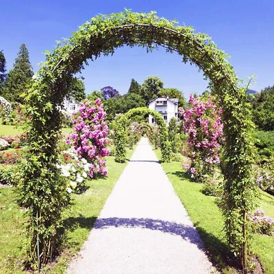 Metal Garden Arch Gothic Arbor Climbing Rose Plants Outdoor Archway Trellis 8ft • $29.93