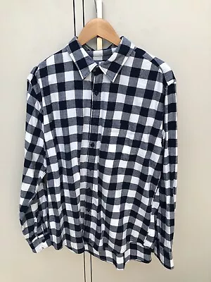 Uniqlo Men’s Blue & White Checked Shirt Brushed Cotton  • £4.50