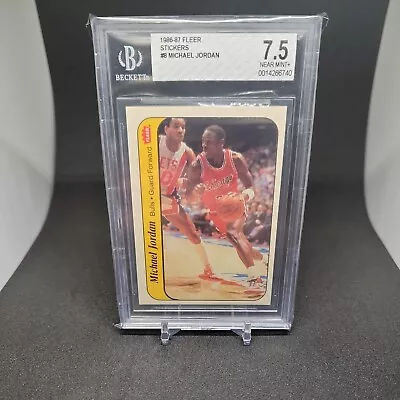 1986-87 Fleer Stickers #8 Michael Jordan BGS 7.5 Rookie  • $800