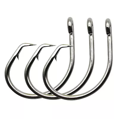 Stainless Steel Fishing Hook Tuna Circle Hook Saltwater Fish Hook Size 8/0-16/0 • $48.39