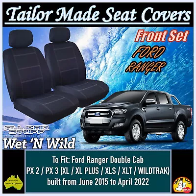 Neoprene Front Seat Covers For Ford Ranger PX2/PX3 Dual Cab: 06/2015 To 04/2022 • $122.90