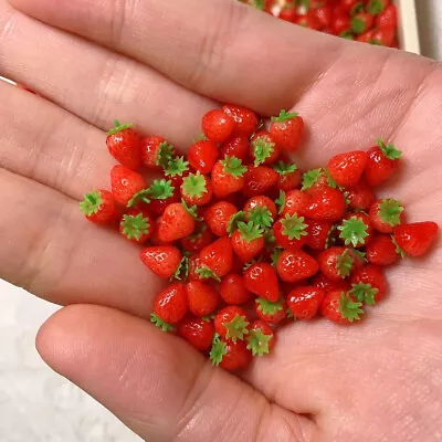 10Pcs Tiny Mini Food Strawberry 1:12 Scale Dollhouse Store Fruit Miniatures Lot • $5.99