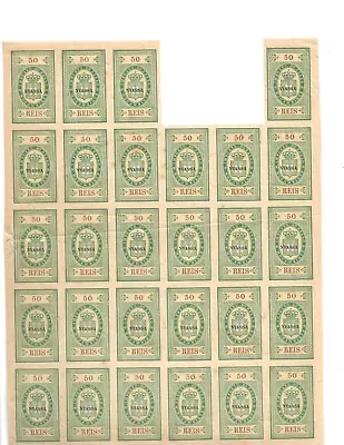 Stamps Nyassa Mozambique 1905 Stamp Duty 50 Reis MNH Pane Of 23 • $0.99