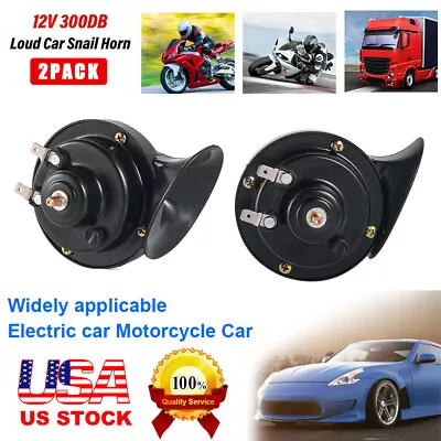 2X 300DB 12V Super Loud Train Horn Snail Air Horn For Car Motorcycle Truck Boat • $12.79