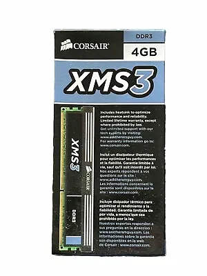 @NEW/SEALED@ Corsair XMS3 DDR3 Gaming RAM DIMM Desktop 4GB (1x4GB) 1333MHz • £22