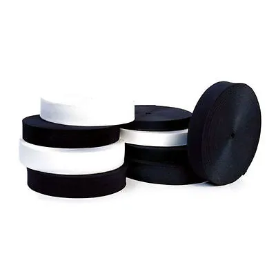 Knitted Elastic Soft Superior High Quality White Black 19mm 25mm 32mm 38mm 50mm • £1.99