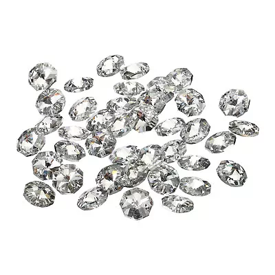£6.91 • Buy 40Pcs 14mm Crystal Octagon Beads Chandelier Parts Hanging Beads Silver