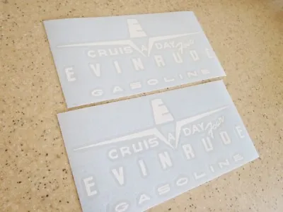 Evinrude Crus-A-Day 4 Gal Vintage Tank Decal 2-PAK FREE SHIP + Free Fish Decal! • $12