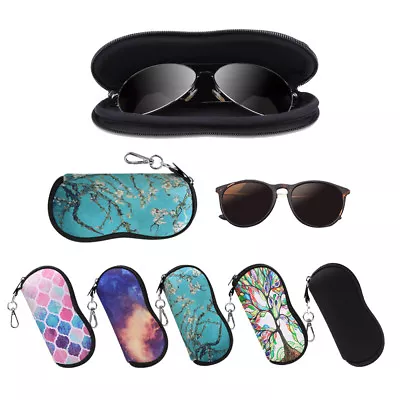 Portable Glasses Case With Carabiner Hook Eyeglasses Sleeve Pouch Travel Bag • $8.19