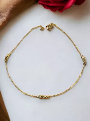 VINTAGE Estate 14K Yellow Gold 10” Unique Link Chain Ankle Bracelet Anklet! • $379.50