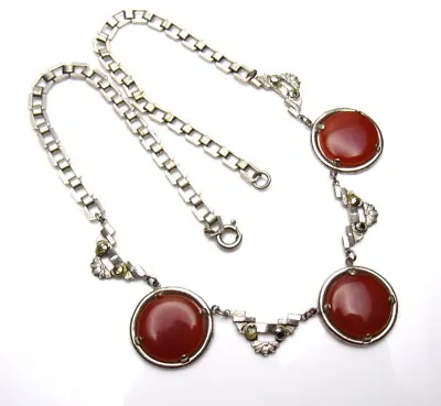 Vintage Art Deco Carnelian Necklace • $74.99