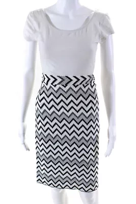 M Missoni Womens Knit Chevron Wrap A-Line Skirt White Size 12 LL19LL • $19.99