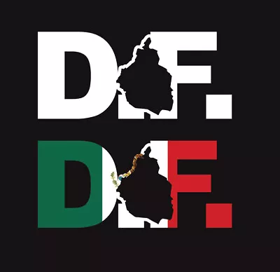 DF Letters Decal Car Window Laptop Map Vinyl Sticker Distrito Federal Mexico  • $13.42