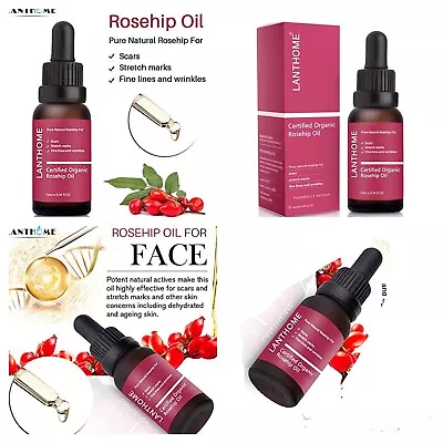 £7.99 • Buy Rosehip Oil Certified Organic Skin Essential Oil Pure & Natural Best Facial Oil