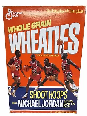 WHEATIES Box MICHAEL “AIR” JORDAN Basketball Shoot Hoops Game Cereal Box 1991 • $12.99