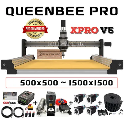 QueenBee PRO CNC Wood Router Machine Full Kit 4 Axis HGR Linear Rail Upgrade CNC • $2268