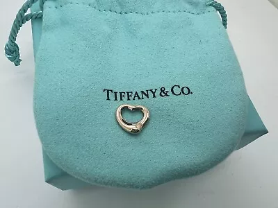 Tiffany & Co. Elsa Peretti 18k Rose Gold Open Heart Pendant Charm • $299.99