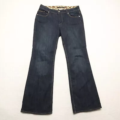 Z. Cavaricci Women's Petite Size 12P Blue Bootcut Dark Cotton Blend Stretch Jean • $15.01