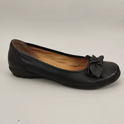 Gabor Ballet Flats Black Womens 6 Leather Ballerina Pumps Slip On Shoes Comfort • £27.99